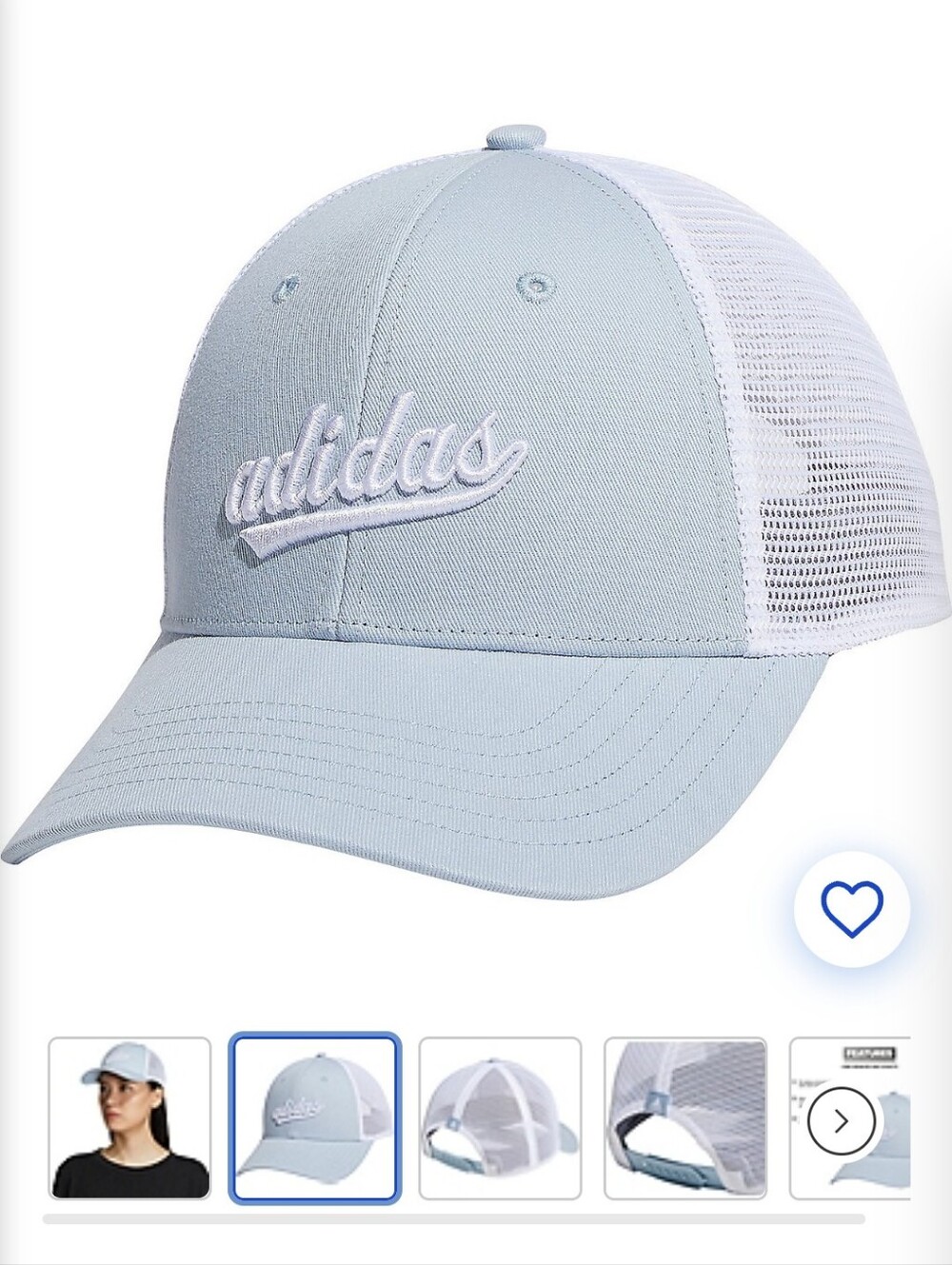 adidas Light Blue & White Women's Hat